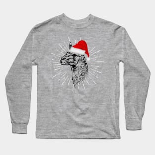 Llama Christmas Santa Long Sleeve T-Shirt